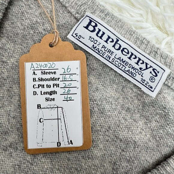 Burberrys Sweater Vintage Pure Lambswool Unisex - Picture 3 of 12